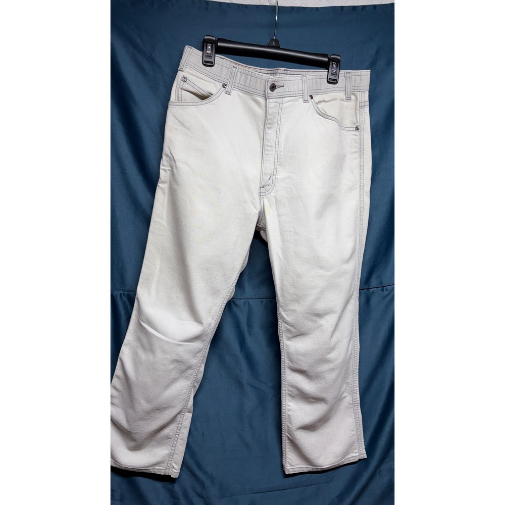 Vintage 1999 Levi's Gray/White Denim Zippered Jeans Mens 36x26 Cotton Blend 478